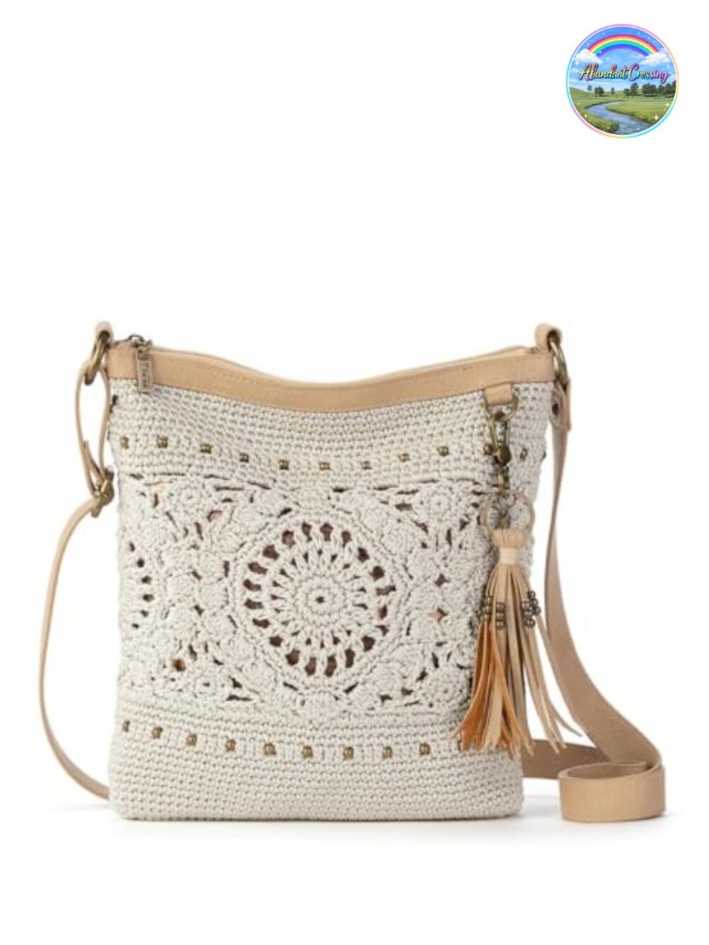 Handmade Crochet Crossbody Purse - Adjustable Strap - Zipper Pockets